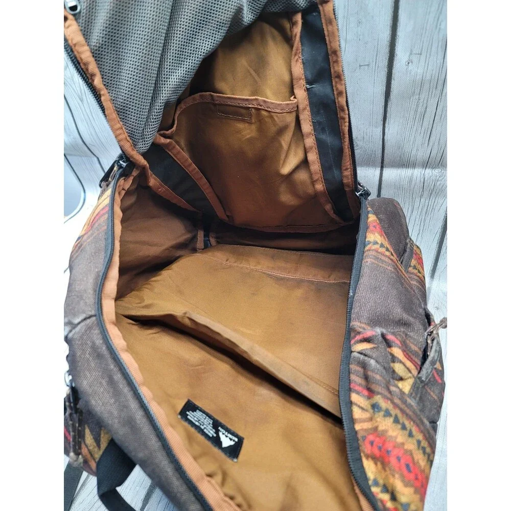 Burton Cadet Backpack Sierra Print Aztec Southwestern Tribal Canvas 30L Rare